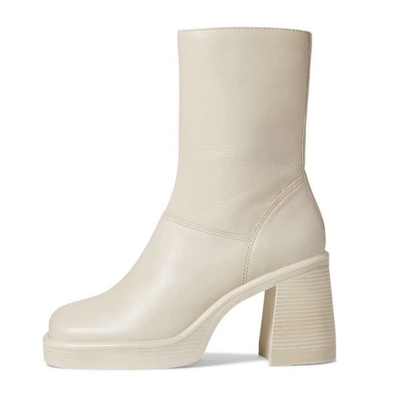 Steve Madden Fantsie White Leather Platform Heeled Mid-Calf Boots, size 10 (new) - Picture 2 of 10